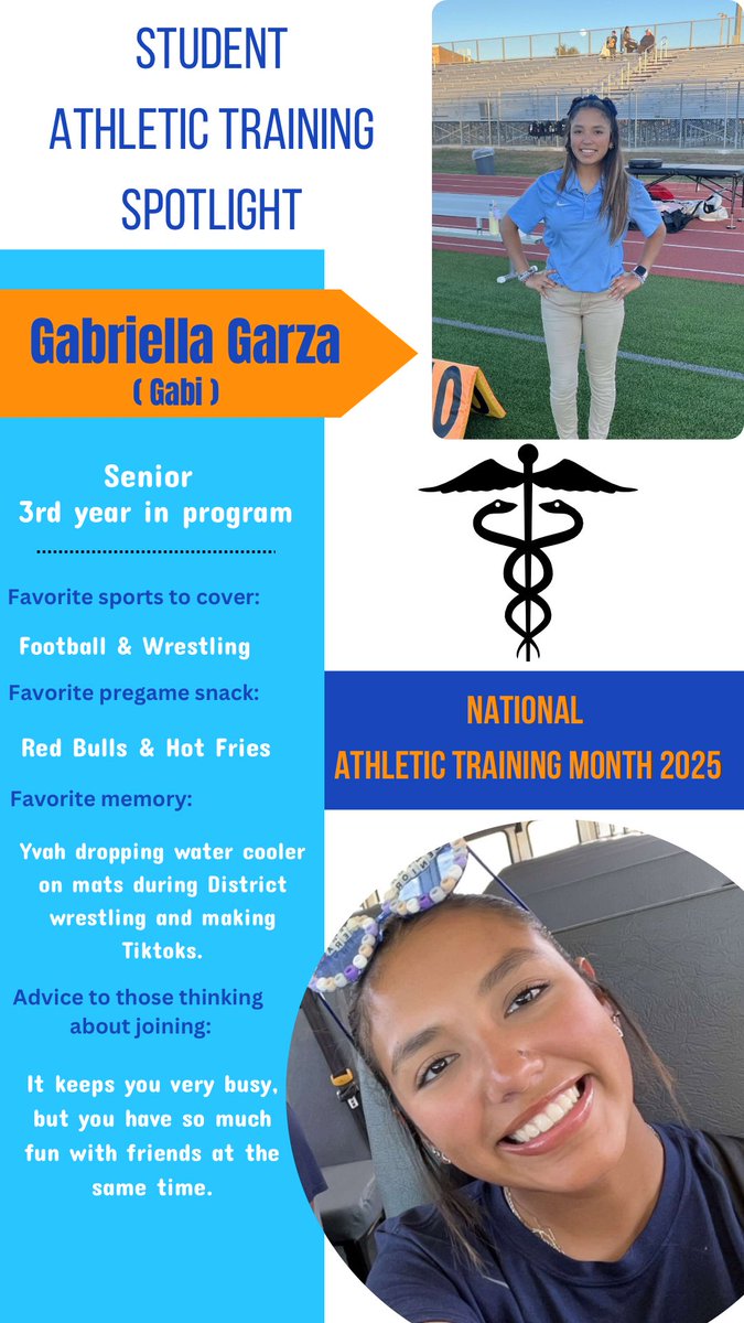 Tiger Athletic Training (@chsathtrain) on Twitter photo 🧡Student Trainer Spotlight🩵
Our eighth and final spotlight goes to senior Gabi Garza⚕️🐅 #NATM #TPND
<a href="/MaryCarrollHigh/">Mary Carroll High School</a> <a href="/TheProgramCTFB/">Carroll Football 🐅</a> 🧡Student Trainer Spotlight🩵
Our eighth and final spotlight goes to senior Gabi Garza⚕️🐅 #NATM #TPND
<a href="/MaryCarrollHigh/">Mary Carroll High School</a> <a href="/TheProgramCTFB/">Carroll Football 🐅</a>