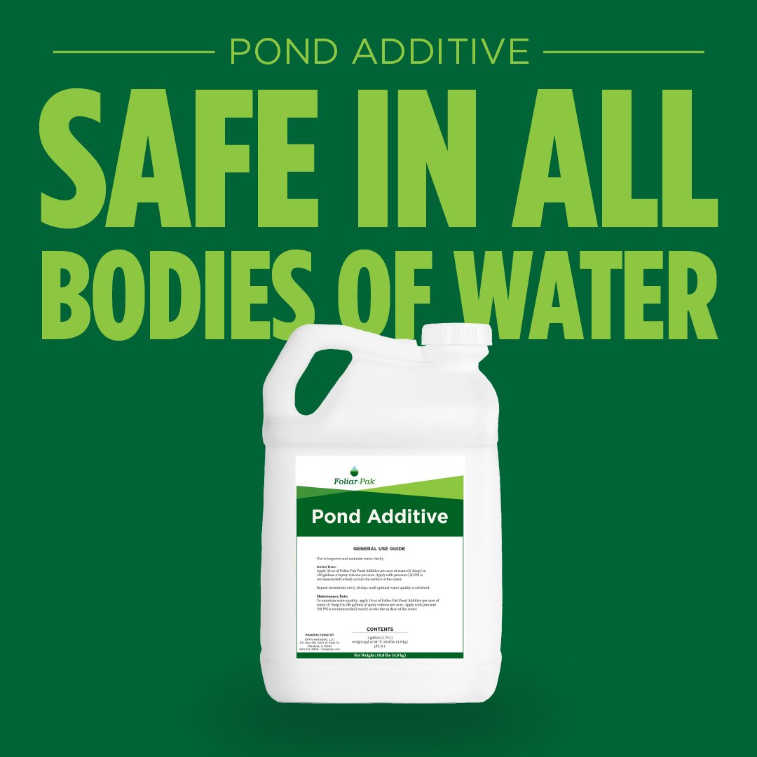 Many pond additive products focus on killing organisms, but not Foliar-Pak Pond Additive. It's not designed to kill anything. As such, it’s safe to use in all bodies of water. Learn how Pond Additive feeds naturally occurring diatoms and cleans ponds: bit.ly/4ayh0oD.
