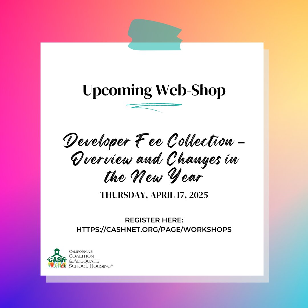 On Thursday, March 20, CASH held a very informative web-shop titled, “After Passing a Local Bond – Budgeting, Scheduling, and Funding Your Program,” which focused on the importance of: 1) Timing (scheduling your bond sales and other local funding to meet program needs), 2)