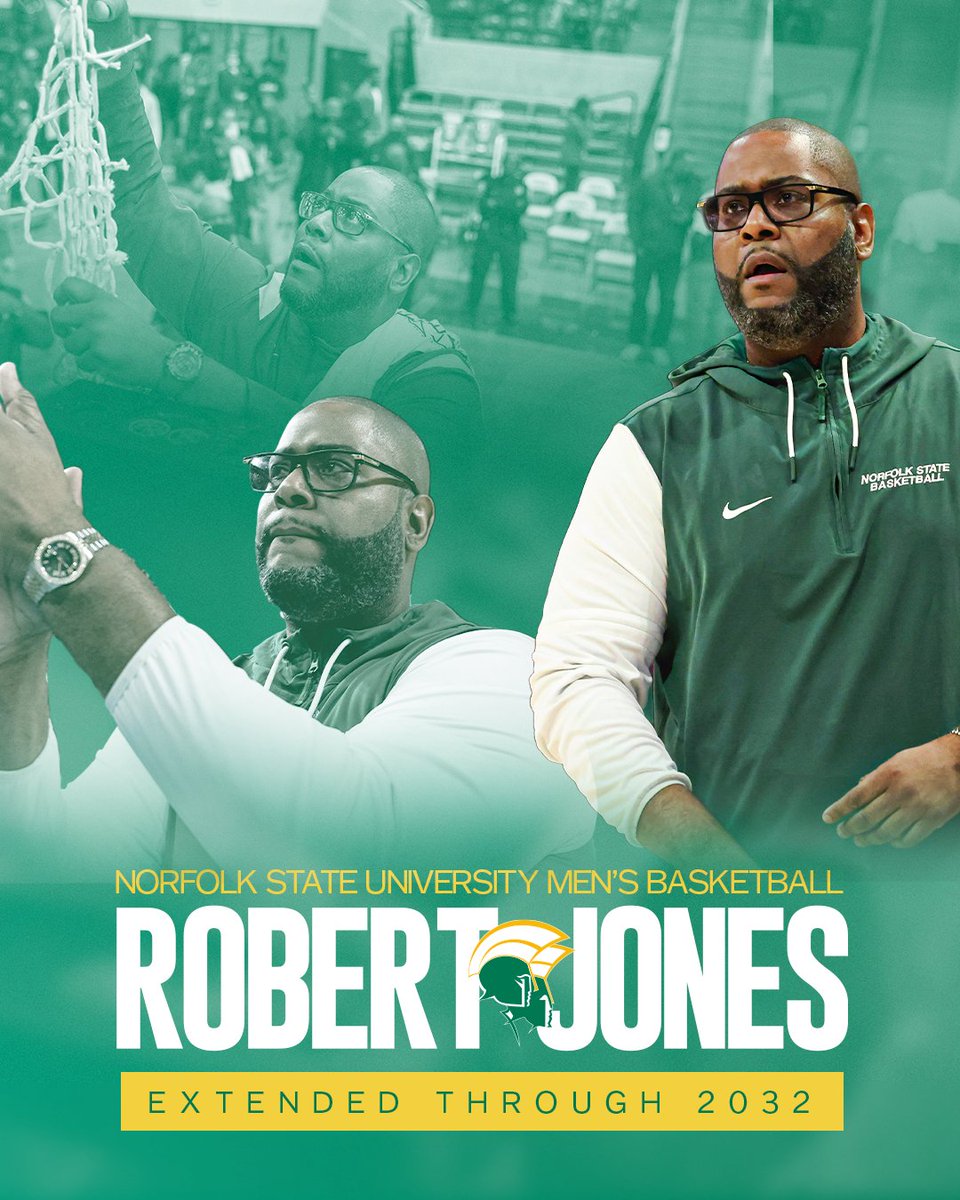 HE'S BAAAAACCCKKK 🔥🔥🔥

Head coach Robert Jones has received a contract extension through 2032!

📝 bit.ly/429x9OO

#GoldStandard🔰 | <a href="/NSUCoachJones/">Robert Jones</a>