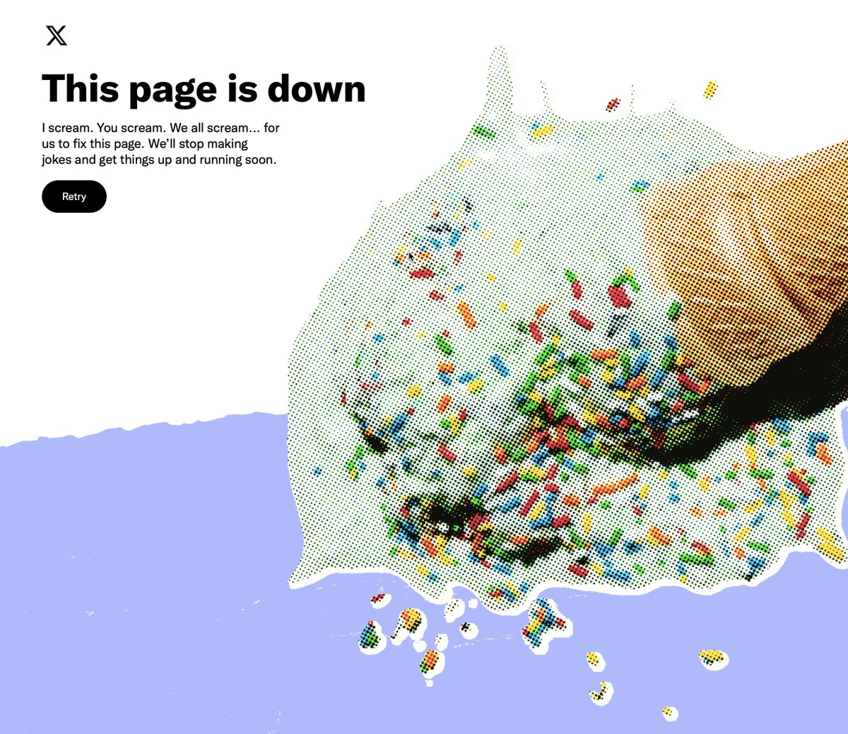Even the down page is creative. <a href="/X/">X</a> <a href="/Support/">Support</a>