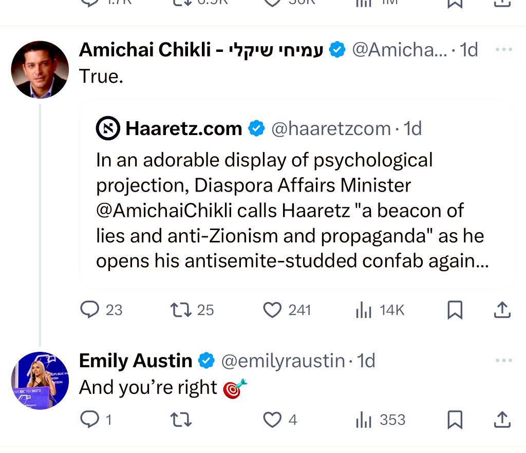 Noga Tarnopolsky נגה טרנופולסקי نوغا ترنوبولسكي (@ntarnopolsky) on Twitter photo 💥Meet the neo-Nazi-embracing, Israel-hating fake professional Jews who chose to trash the great Hebrew paper <a href="/Haaretz/">Haaretz הארץ</a> this week as an act of failed self-aggrandizement Israeli Diaspora Minister (🖕) <a href="/AmichaiChikli/">עמיחי שיקלי - Amichai Chikli</a> joins a 23-year-old cyberbarbie to trash national media. Congrats 💥Meet the neo-Nazi-embracing, Israel-hating fake professional Jews who chose to trash the great Hebrew paper <a href="/Haaretz/">Haaretz הארץ</a> this week as an act of failed self-aggrandizement Israeli Diaspora Minister (🖕) <a href="/AmichaiChikli/">עמיחי שיקלי - Amichai Chikli</a> joins a 23-year-old cyberbarbie to trash national media. Congrats