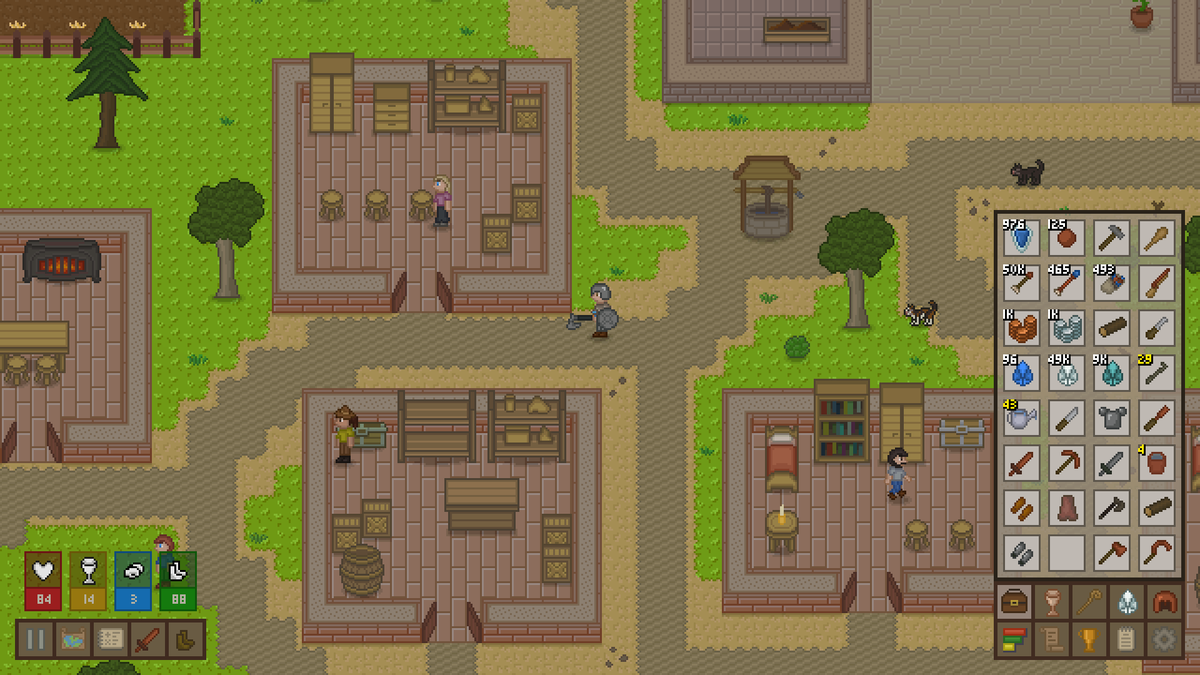 grandayy's tweet image. uncommon game dev update - state of one of the villages I'm working on so far