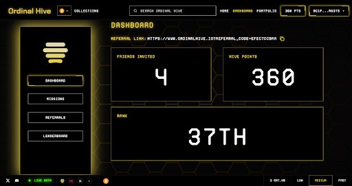 3.  Earn points on referrals made, select your referral link copy and send it out to friends.

Rewards get paid whenever someone else accesses the platform.
