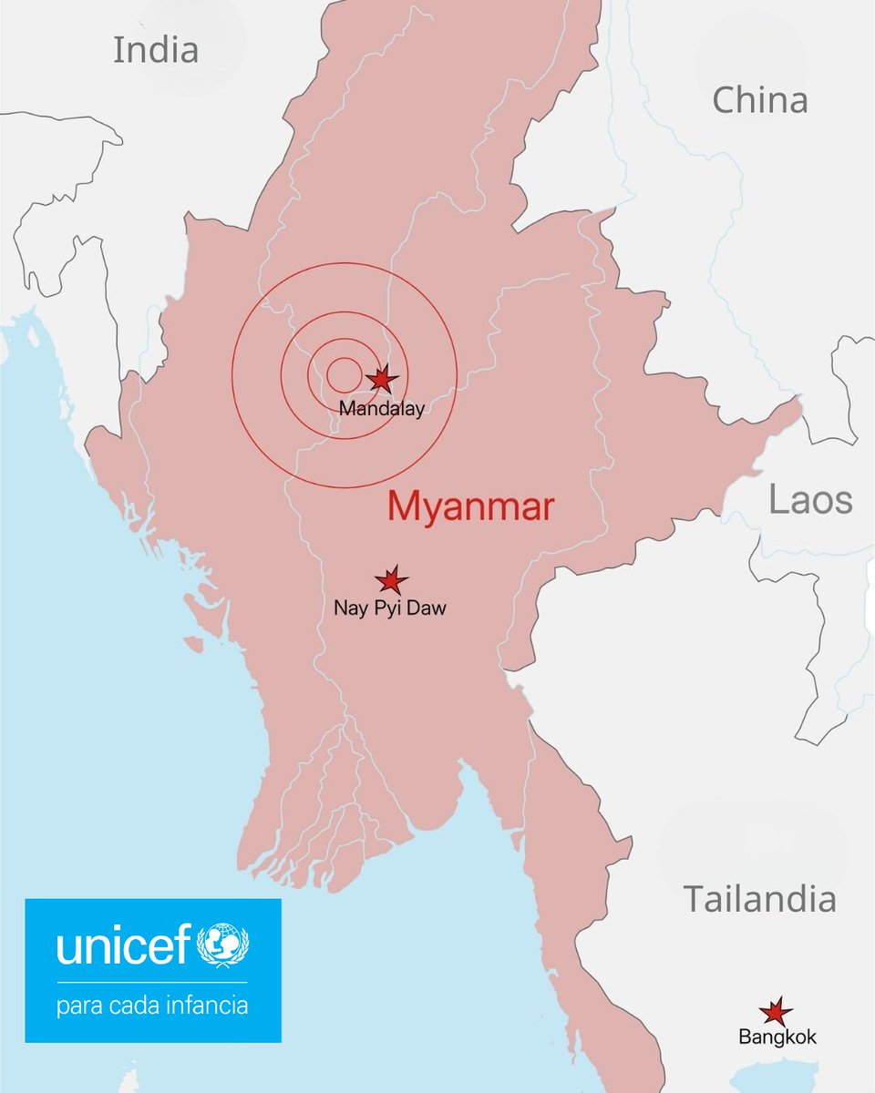 💔 La infancia en Myanmar ya sufría una crisis humanitaria con violencia, desplazamientos y colapso de servicios. Ahora, los terremotos agravan aún más su dolor. Nuestros equipos están allí, pero necesitamos tu ayuda para llevar ayuda esencial. DONA AHORA unicef.es/emergencia-mya…