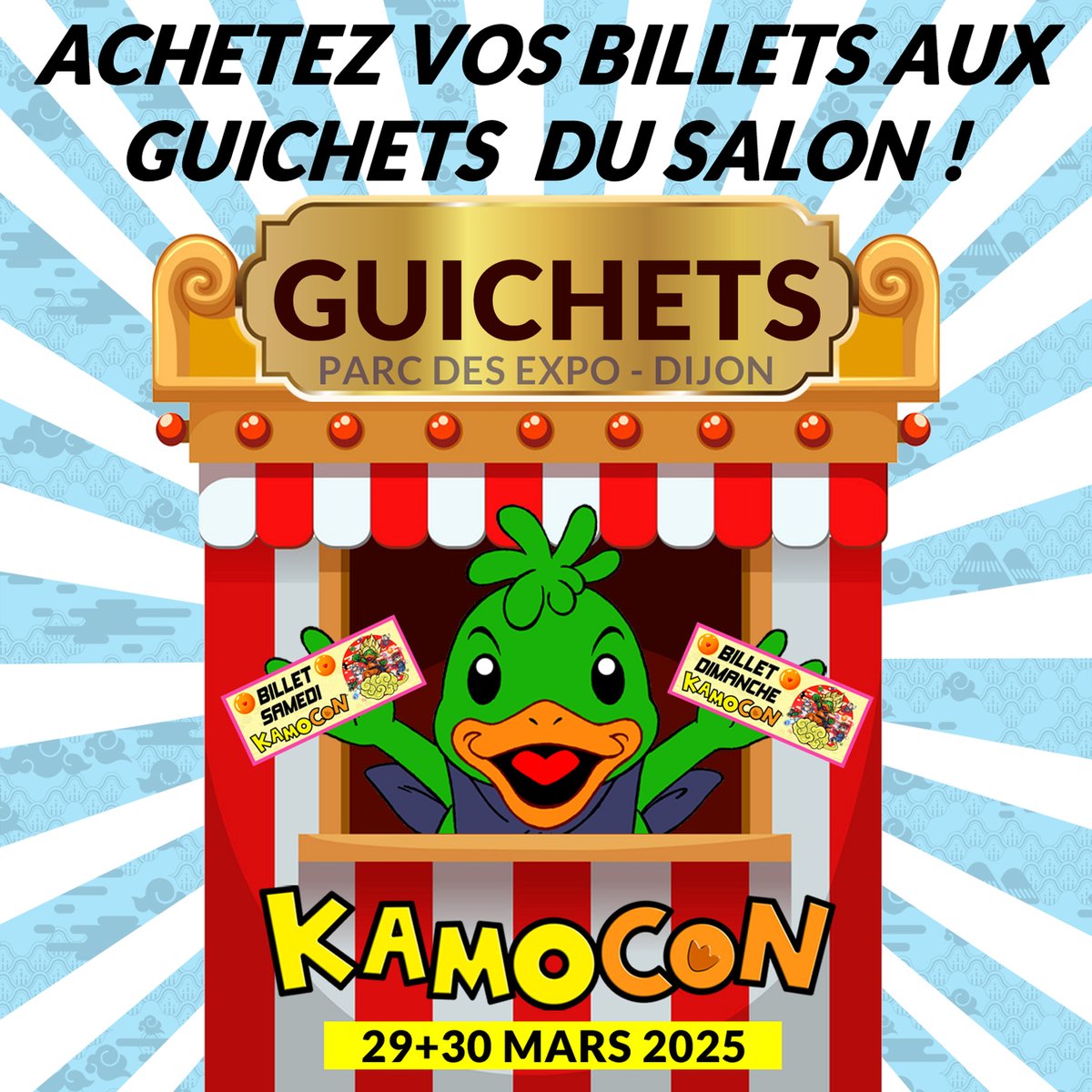 Kamo Con (@kamoconofficiel) on Twitter photo Coin ! Nous vous rappelons que vous pouvez acheter vos billets journée aux guichets du parc des expositions de Dijon pendant tout le week-end !
kamocon.fr
Infos : kamo.event@gmail.com
#dijonville #Manga #Bd #Comics #Jeuxvideo #justdance #japon #Geek #cinema #dijon Coin ! Nous vous rappelons que vous pouvez acheter vos billets journée aux guichets du parc des expositions de Dijon pendant tout le week-end !
kamocon.fr
Infos : kamo.event@gmail.com
#dijonville #Manga #Bd #Comics #Jeuxvideo #justdance #japon #Geek #cinema #dijon
