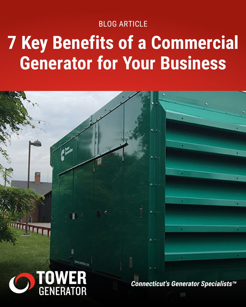 TowerGenerator's tweet image. Power outages can cost your business big time. Stay ahead with a #commercialgenerator! From protecting revenue to ensuring safety, discover 7 key benefits of backup power and how Tower Generator can keep your operations running. Read more: hubs.ly/Q03dYsdz0
