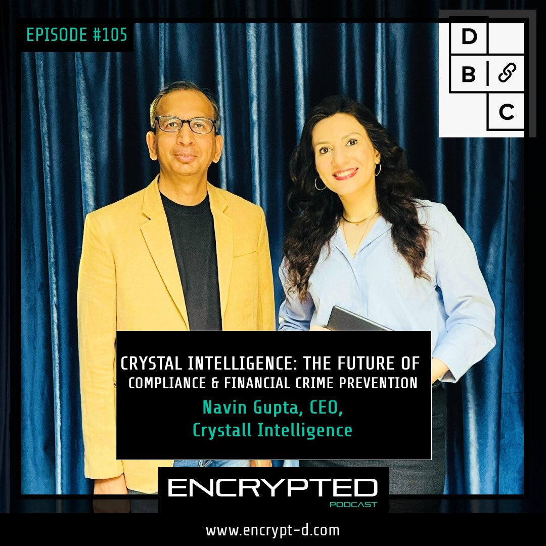 Maria Vovchok (@mariav54) on Twitter photo 🚀 We’re thrilled to share our latest, 105th episode of the <a href="/Encrypt_d/">Encrypted</a> podcast, “Crystall Intelligence: The Future of Compliance and Financial Crime Prevention”, featuring <a href="/navinblockchain/">Navin Gupta</a> Gupta, CEO of <a href="/CrystalPlatform/">Crystal Intelligence</a>, and former Managing Director of MENA at <a href="/Ripple/">Ripple</a> ! 🎙️💡
💡 🚀 We’re thrilled to share our latest, 105th episode of the <a href="/Encrypt_d/">Encrypted</a> podcast, “Crystall Intelligence: The Future of Compliance and Financial Crime Prevention”, featuring <a href="/navinblockchain/">Navin Gupta</a> Gupta, CEO of <a href="/CrystalPlatform/">Crystal Intelligence</a>, and former Managing Director of MENA at <a href="/Ripple/">Ripple</a> ! 🎙️💡
💡
