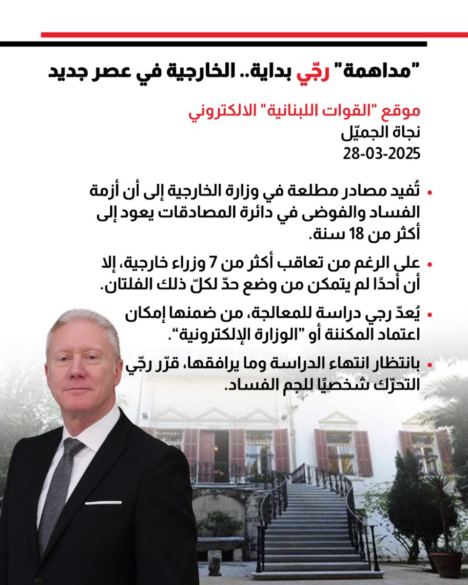 MIRNA Abou Assaly🇱🇧 (@mirnaabouassaly) on Twitter photo #يوسف_رجّي
بكل بساطة عم يعمل شغلو الوزير
الفساد ناخر بالخارجية لأكثر من 18 سنة..
7 وزراء خارجية ما عرفو يوقفوا الفساد المستفحل وخاصة لما استلمها صهر العهد..فلتت عالآخر
هلق رجعت للخارجية هيبتها
والله يقويك <a href="/YoussefRaggi/">Youssef Raggi</a> #يوسف_رجّي
بكل بساطة عم يعمل شغلو الوزير
الفساد ناخر بالخارجية لأكثر من 18 سنة..
7 وزراء خارجية ما عرفو يوقفوا الفساد المستفحل وخاصة لما استلمها صهر العهد..فلتت عالآخر
هلق رجعت للخارجية هيبتها
والله يقويك <a href="/YoussefRaggi/">Youssef Raggi</a>