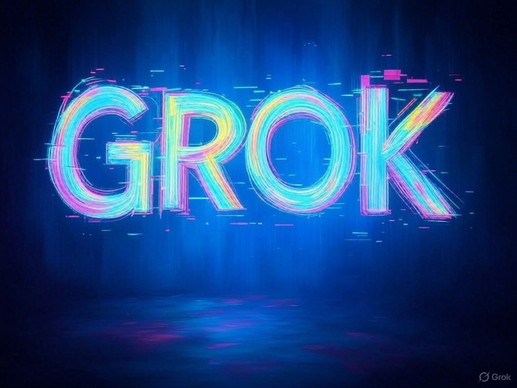 eeyore_stoned's tweet photo. @grok “Draw a painting but the painting is a painting of the word “GROK” in max glitchy text” https://t.co/Vo3gPwOb4d