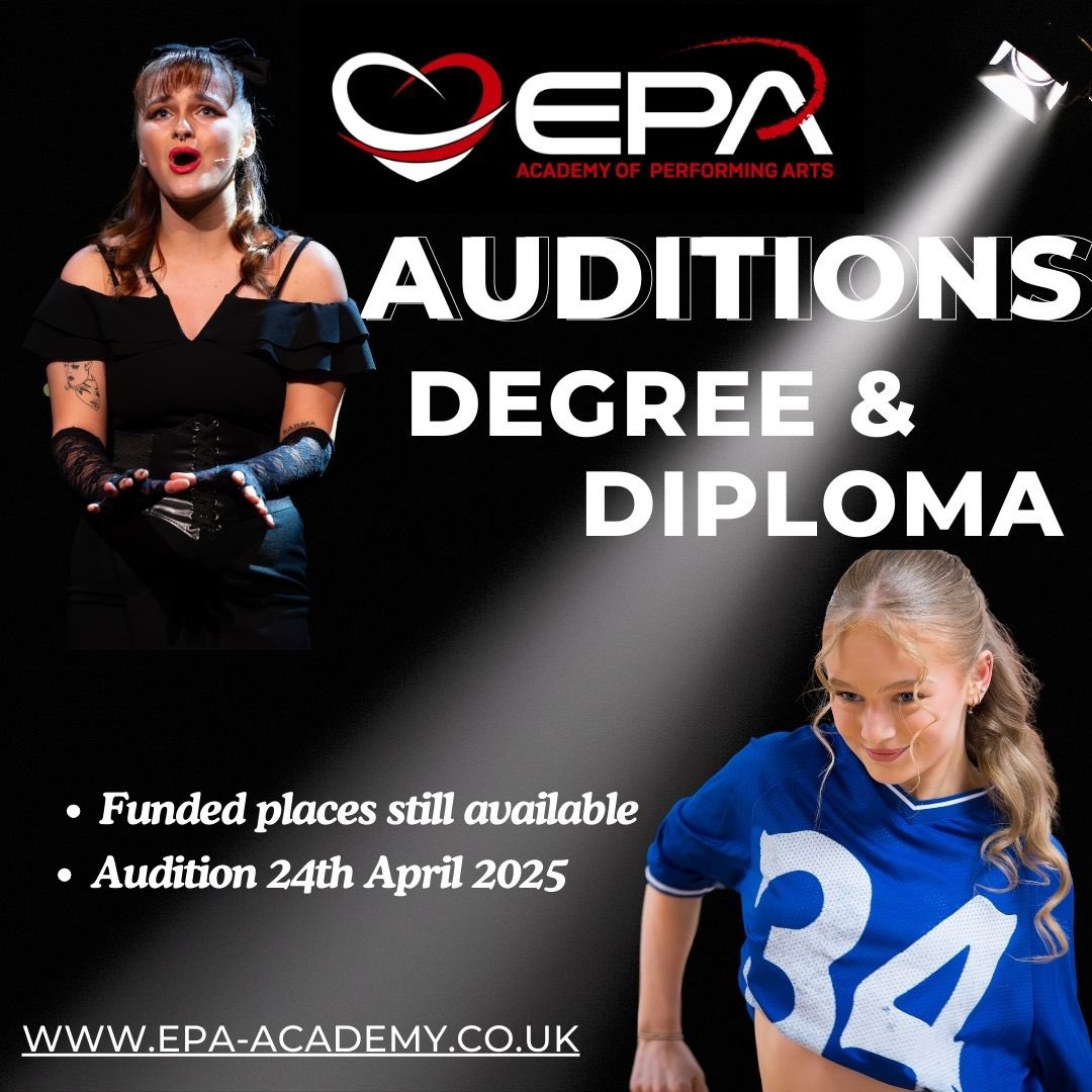 🌟 Still looking for a place for September 2025? 🌟
We’ve got spaces available on all our courses! 🎭✨
✅ BTEC Level 3 Extended Diploma (16-18 years) 
✅ HNC Level 4 
✅ HND Level 5 
✅ BA (Hons) Level 6
epa-academy.co.uk