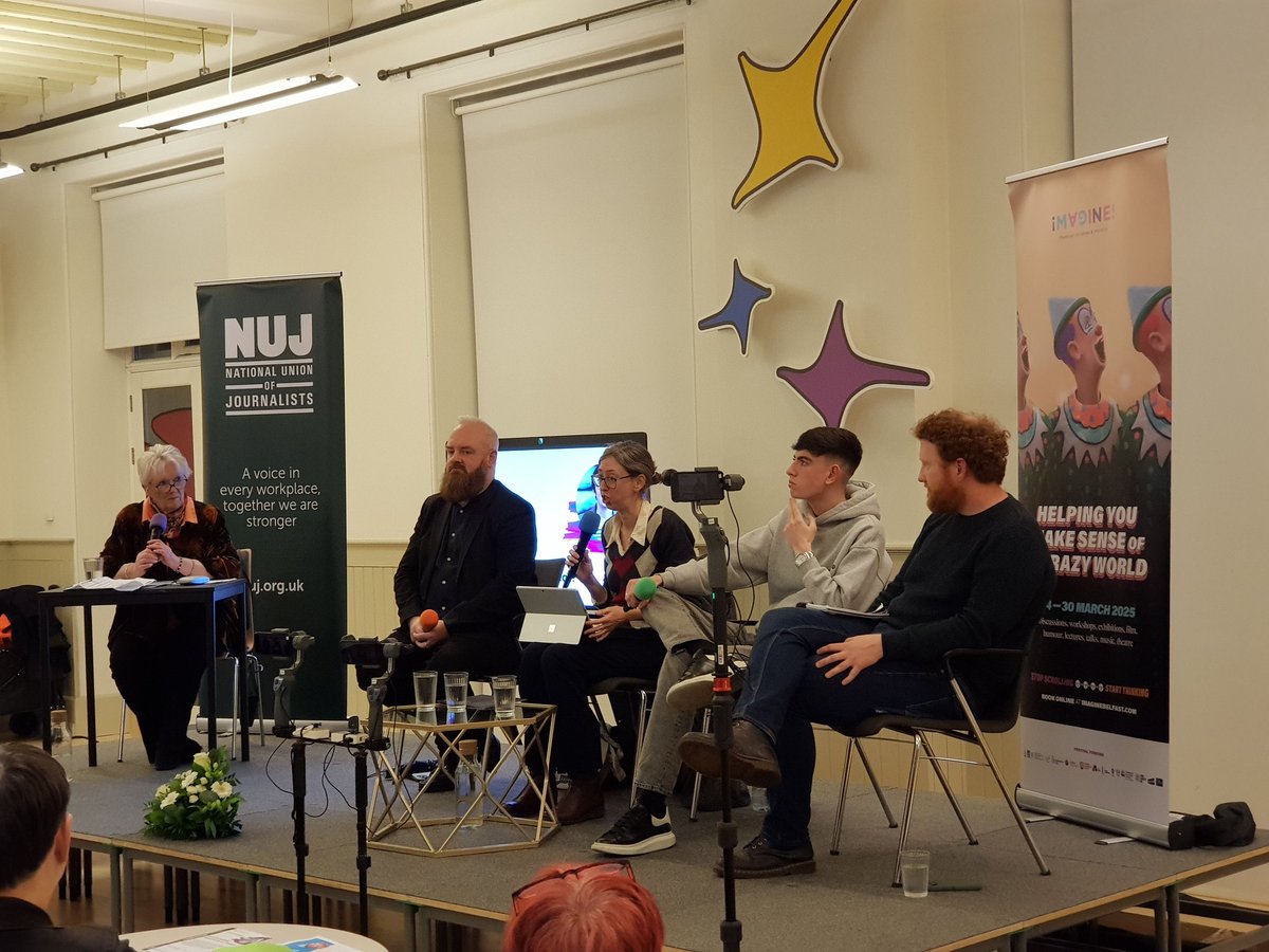 Really important discussion on #AI and #journalism as part of <a href="/ImagineBelfast/">¡MAGINE!</a> with a cracking panel including <a href="/laura4gs/">laura4gs</a> and <a href="/ciaranoconnor/">Ciarán O'Connor</a>.