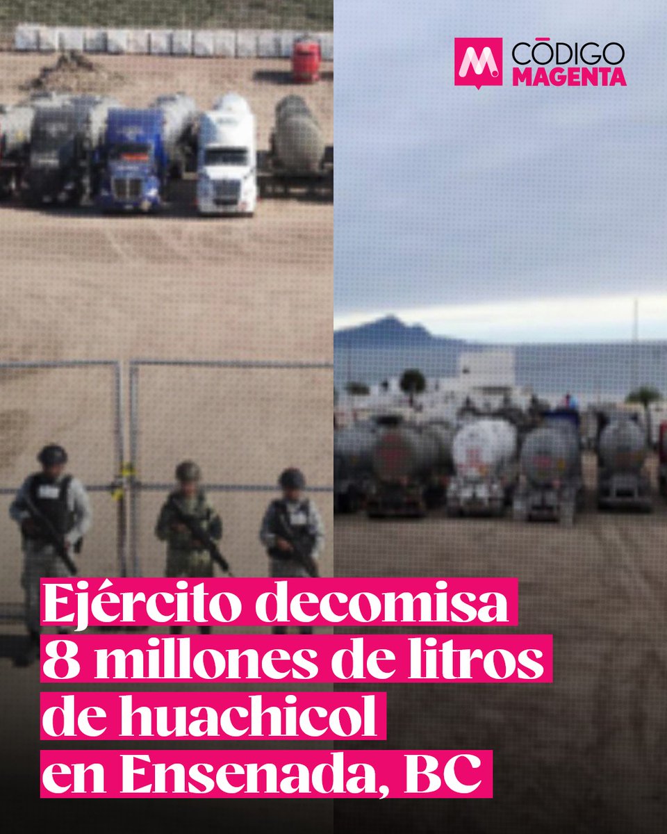 CodigoMagentaMx's tweet photo. ⭕ El gobierno de @Claudiashein ha dado el paso más significativo en lo que va de su administración para combatir el trasiego de combustible, un negocio ilegal que tiene conexiones documentadas con el financiamiento paralelo de campañas políticas y que cuenta con la complicidad de altos funcionarios del Estado.

🔹El secretario de Seguridad Ciudadana, @OHarfuch, informó que elementos del #Ejército, la Defensa y la #GuardiaNacional aseguraron 8 millones de litros de gasolina contrabandeaba en un predio de #Ensenada, #BajaCalifornia. 

🔹Además, se incautaron contenedores, tractocamiones, remolques y motobombas.

🔹El terreno donde se almacenaban los hidrocarburos es propiedad del ex senador de #Morena, #GerardoNoveloOsuna, quien se deslindó de las actividades ilegales. Novelo publicó en redes sociales que desde 2005 el predio fue arrendado a #LuisFranciscoRodríguezOrozco. 

🔹El predio está ubicado sobre la carretera 1 Transpeninsular, en la delegación #ElSauzal, a un kilómetro de la caseta de cuota para entrar al Puerto de Ensenada. 

🔹La semana pasada, Código Magenta reveló que, en #Tampico, #Tamaulipas, ha florecido el negocio de importación clandestina de gasolina. El medio documentó que por lo menos en diez ocasiones buque-tanques han descargado ilegalmente hidrocarburos en el puerto comercial de Tampico en los últimos meses. 

🔹En febrero, la presidenta #ClaudiaSheinbaum informó en la conferencia mañanera que se implementará una nueva política de seguimiento completo a la cadena de importación de hidrocarburos.