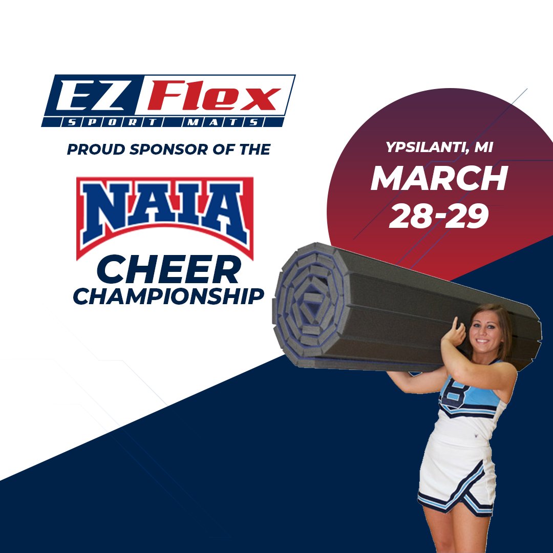 Cheer squads—get ready to BRING IT! ✨📣 #EZFlex is proud to support the 2025 #NAIA Cheer Championships in Ypsilanti, MI this month! 

Who’s ready to experience that championship-level spirit? We know we are. 🙋🏼‍♀️

#EZFlexMats #CheerComps2025 #CheerMats