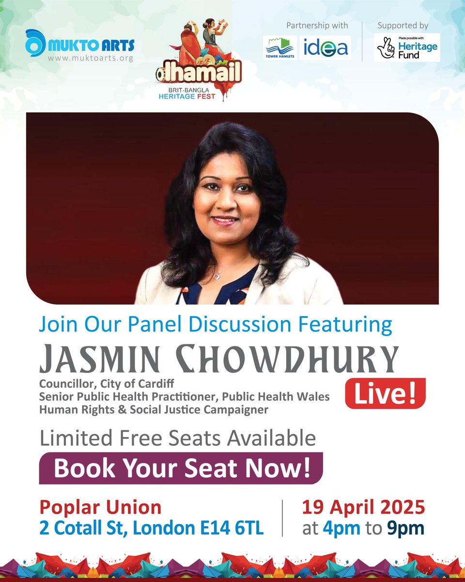 CicMukto's tweet photo. Nearly 300 yrs old, Dhamail celebrates feminine strength and rhythm. But in today’s Bengal, how free are women to express through art?

Join us at Brit-Bangla Heritage Fest with Cllr Jasmin Chowdhury for a powerful panel on gender, tradition &amp; creative freedom. https://t.co/GaNXa716Hm
