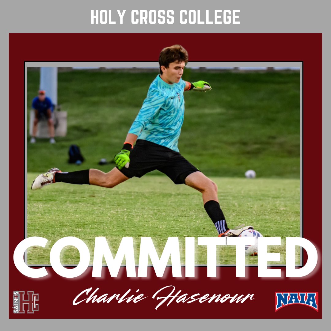 CharlieHasenour's tweet photo. I would like to announce I will be continuing my academic and athletic career at Holy Cross College to play soccer. I would like to thank God, my family, my friends, and my coaches who have helped me get to this point. Go Saints! https://t.co/fN9rSXCc4g