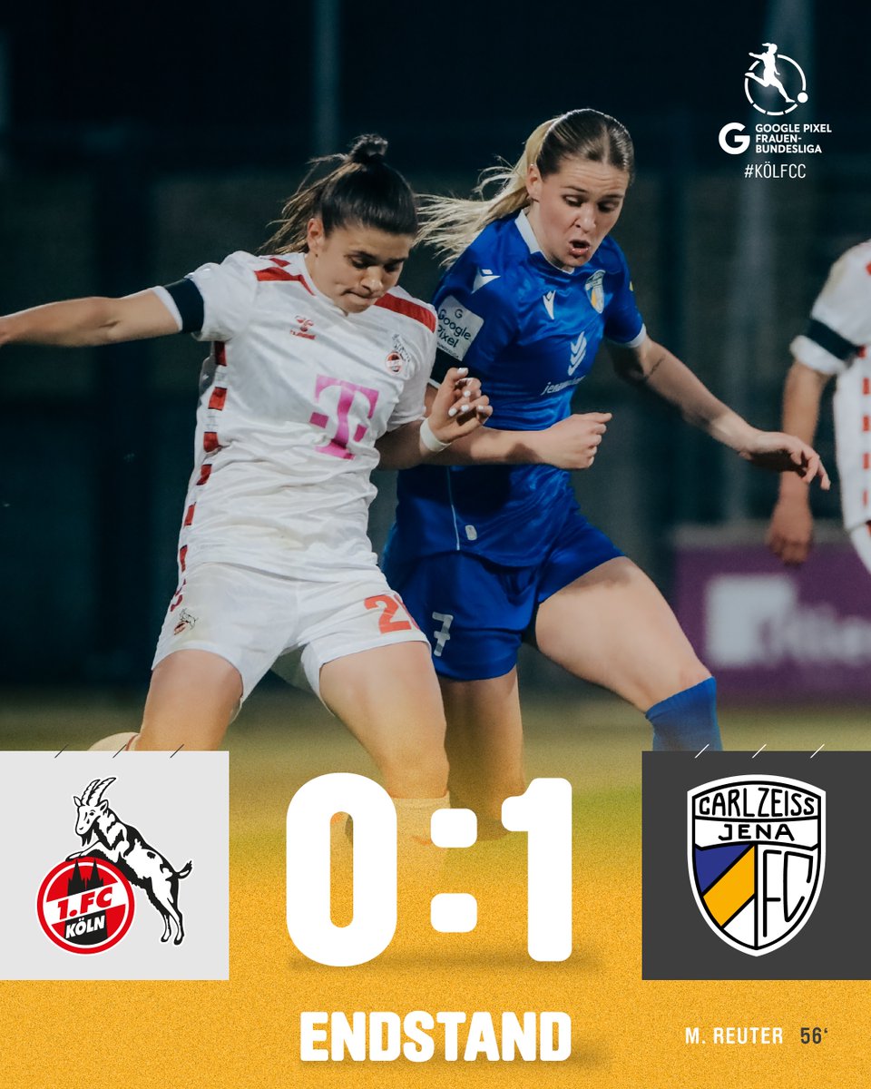 𝑬𝑵𝑫𝑺𝑻𝑨𝑵𝑫

JAAAAAA! AUSWÄRTSSIEG! 💙💛🤍
Wir gewinnen gegen den 1. FC Köln und holen die 3 Punkte!

#FCC #MehrAlsFussball #fccfrauen #nichtohnemeinemädels #DieLiga #KÖLFCC #togetherwerise