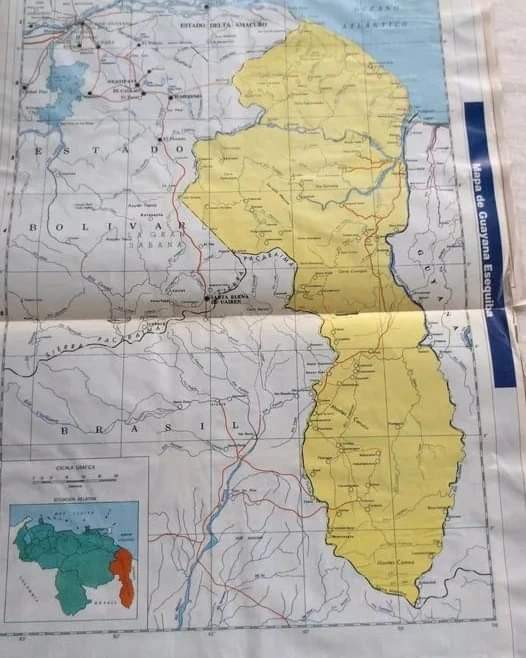 jpenalver's tweet image. El Esequibo es nuestro y no solo porque lo indique este mapa, la letra de una canción o por simple delirio patriótico, sino porque sobre ese territorio de infinita riqueza, Venezuela posee la suficiente titularidad histórica y jurídica, desde que éramos Capitanía General.