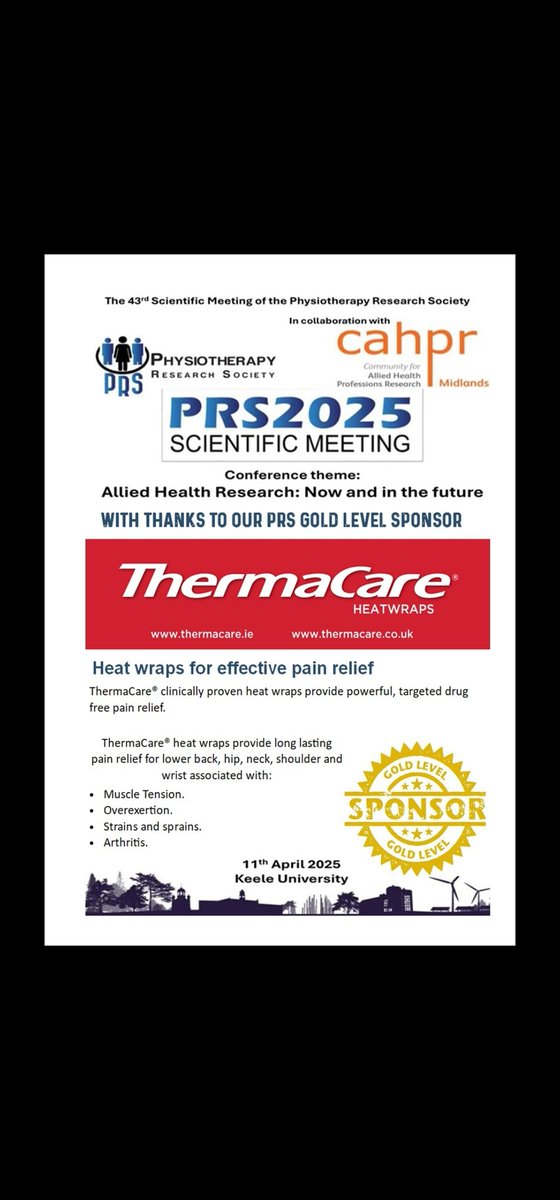 Only 2 weeks to go till our 2025 annual conference. Huge thanks to our Gold Level sponsors Thermacare® HeatWraps. @thermacareofficial.

Get your tickets at: eventbrite.co.uk/e/allied-healt…