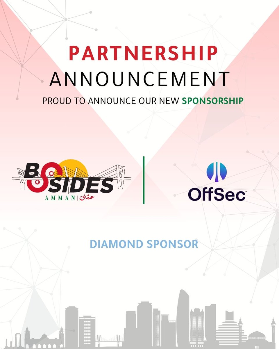 We’re excited to welcome OffSec as an official sponsor for BSides Amman 2025!

OffSec is well known for its hands-on cybersecurity training and respected certifications like OSCP, OSWA, and more. Their training helps professionals grow in the field of offensive security.