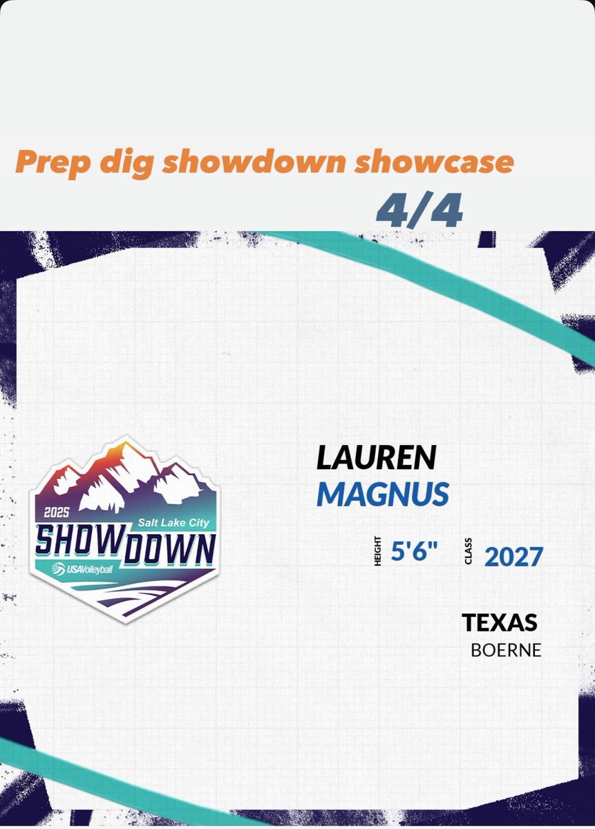 Lauren Magnus (@laurenmagnus27) on Twitter photo One week away! Cannot wait to compete with some amazing athletes at the <a href="/PrepDigUT/">Prep Dig Utah</a> Prep Dig Showdown Showcase. One week away! Cannot wait to compete with some amazing athletes at the <a href="/PrepDigUT/">Prep Dig Utah</a> Prep Dig Showdown Showcase.