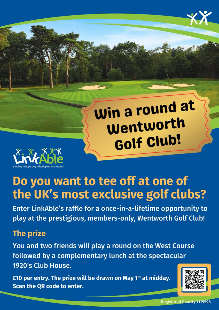 Link_Able's tweet image. We’re offering an incredible chance to tee off at one of the UK’s most prestigious golf clubs!
Tickets are £10 and the prize will be drawn at midday on May the 1st. 
Enter here: ow.ly/6b3G50VqrQ4

#Golf #RyderCup #golfing #GolfUK #GolfCommunity