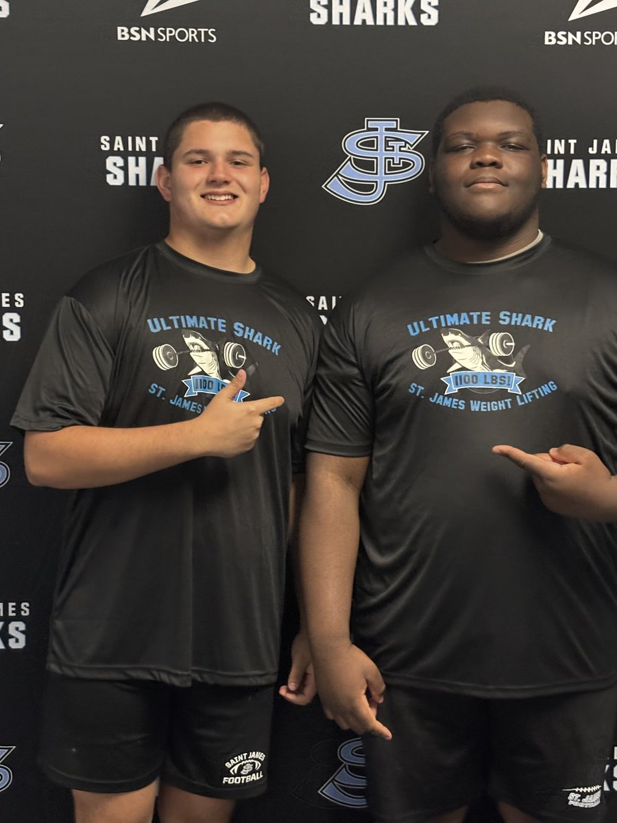 Congratulations to Griffin Bailey and Nate Deas for becoming an Ultimate Shark.  1100 lbs. great job for our offensive and defensive line.#accountability