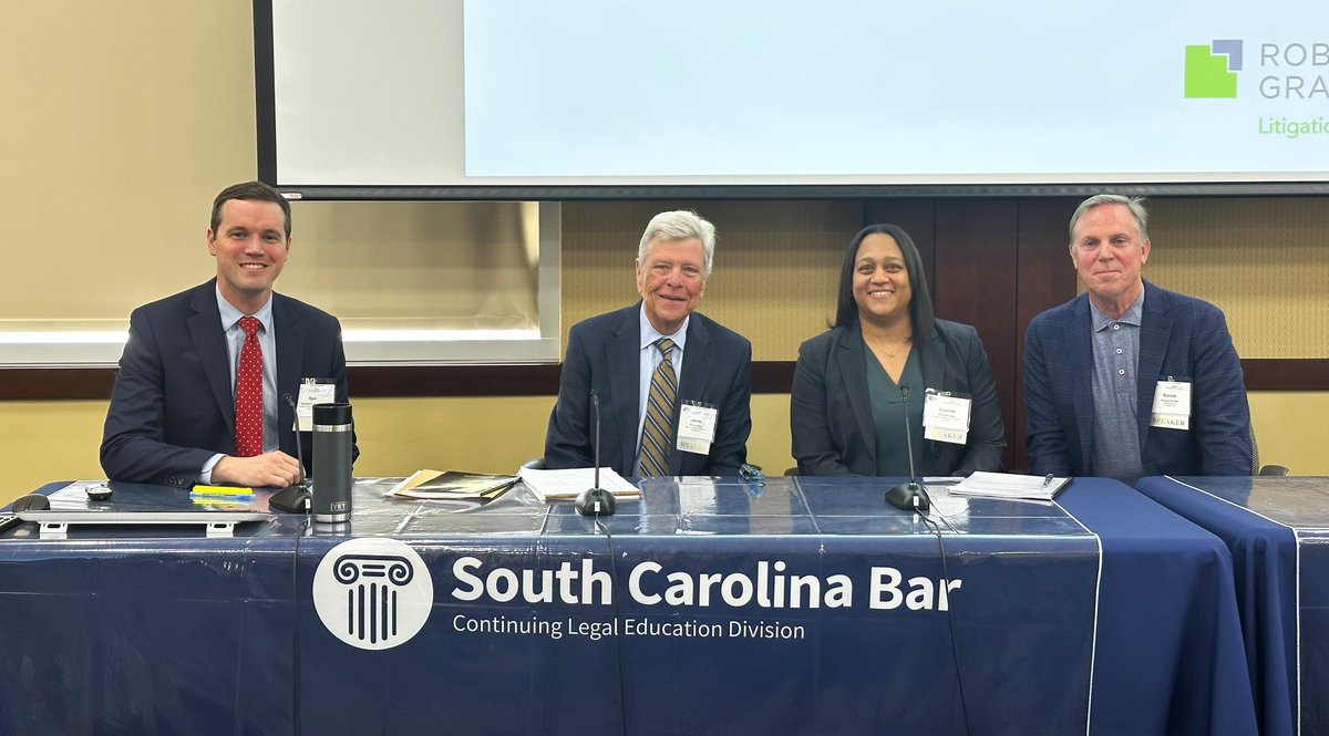 Today’s ‘Ethics &amp; Easements’ CLE was a success! 

Our attorneys &amp; their co-panelists presented on various topics regarding legal malpractice law in SC &amp; beyond. Thank you to the <a href="/SCBAR/">South Carolina Bar</a> for hosting this CLE and to our guest panelists for sharing their valuable insights with us.