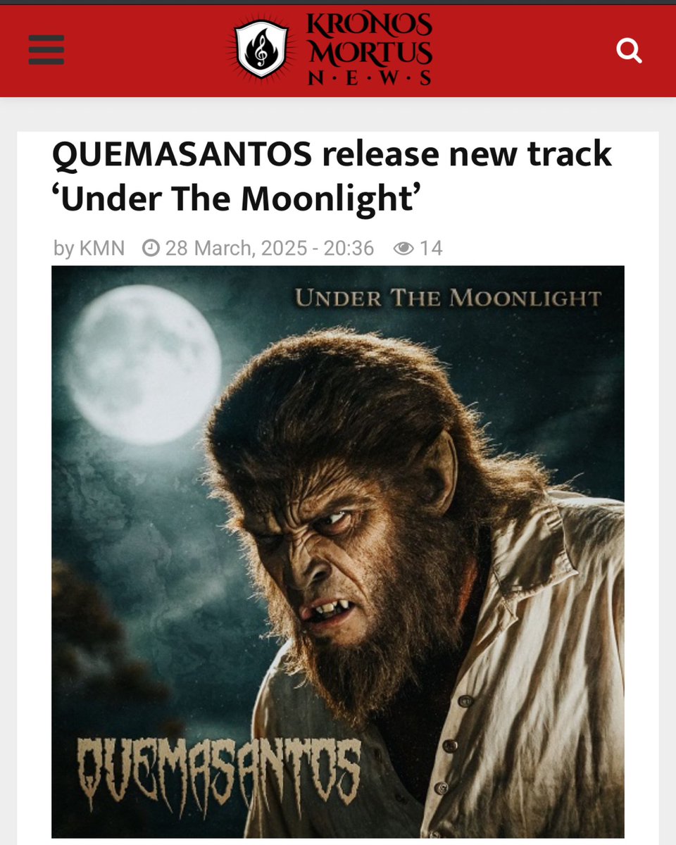 QUEMASANTOS release new track ‘Under The Moonlight’

kronosmortusnews.com/2025/03/28/que… 

@kronosmortusnews 
<a href="/quemasantos1/">Quemasantos</a>
#metalisvital