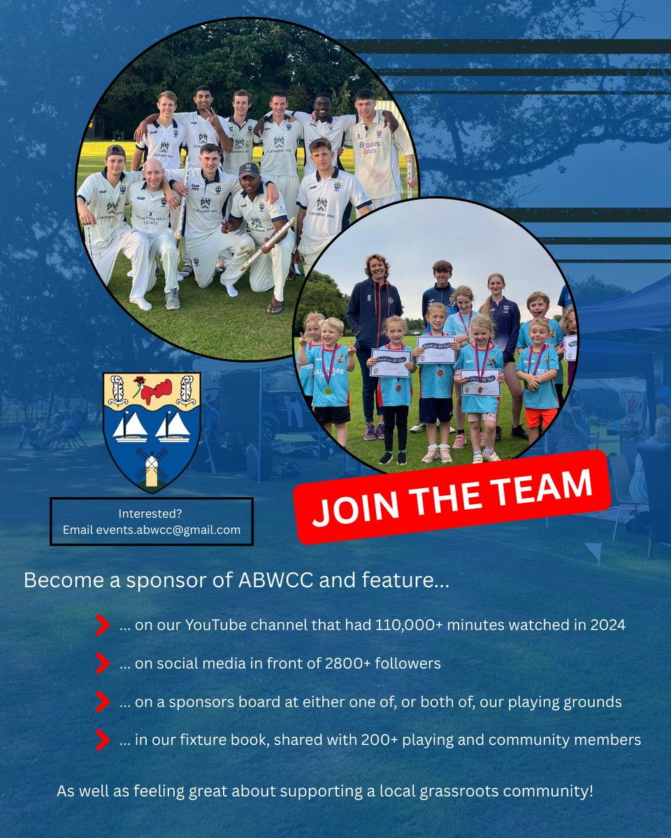 🤝 𝗦𝗽𝗼𝗻𝘀𝗼𝗿𝘀𝗵𝗶𝗽 𝗢𝗽𝗽𝗼𝗿𝘁𝘂𝗻𝗶𝘁𝗶𝗲𝘀 🤝

Do you run a local business? 

Are you interested in supporting grassroots sport?

Get in touch NOW to advertise through us! We'd love to work with you and welcome you into the ABW family 💙