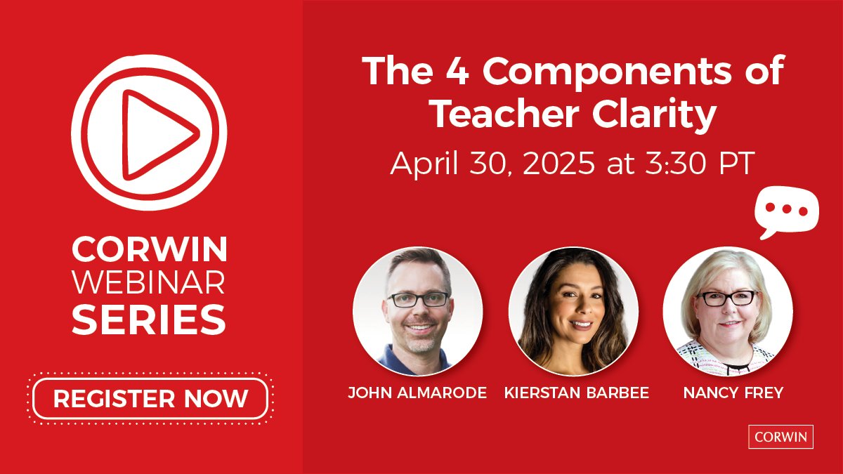 Loved the #TeacherClarity Conference and want to dive deeper? Join <a href="/jtalmarode/">John Almarode</a>, <a href="/kierstan_barbee/">kierstan barbee</a>, and <a href="/NancyFrey/">Nancy Frey</a> for an exclusive webinar on the 4 components of Teacher Clarity!

🔗 Register now: ow.ly/c2cV50V8pvt