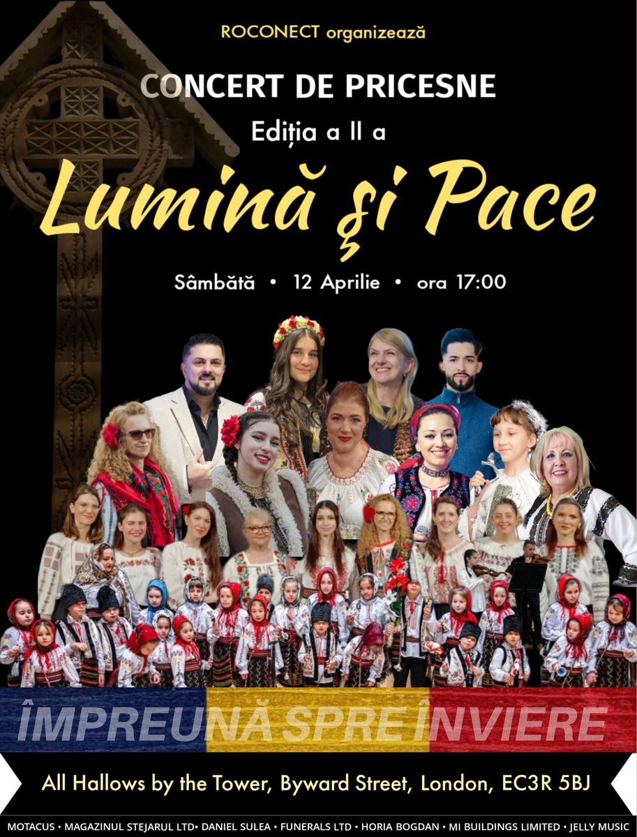 PEACE &amp; LIGHT concert.🇬🇧🇷🇴 Celebrating Easter in the heart of London with Romanian traditional church songs- #pricesne.
 #Romanians #RomaRomanians #Moldavians  Everyone welcome! Everyone invited! 
✝️=💜
2024: facebook.com/share/v/12JFtU…