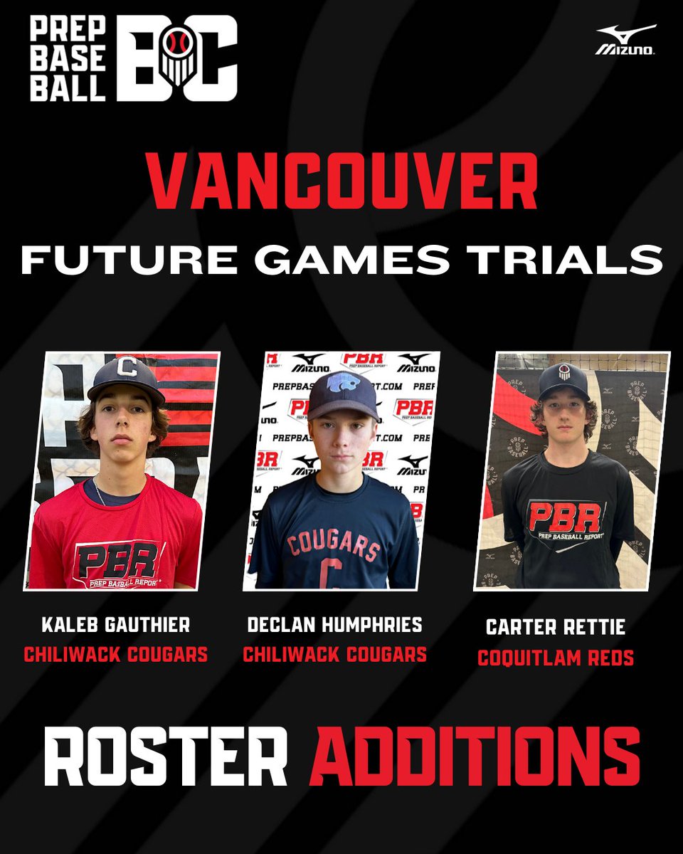 Prep Baseball BC (@prepbaseballbc) on Twitter photo ๐ก๐ธ๐ผ๐ฝ๐ฎ๐ป ๐๐ญ๐ญ๐ฒ๐ฝ๐ฒ๐ธ๐ท๐ผ
Welcome to the following players who will be joining us next month.
โพ Vancouver Future Games Trials
๐ April 16
๐ Parkgate Park
๐ค 2026-2029 Grads
๐ป Trackman
๐๐๐ ๐ข๐ฌ๐ญ๐๐ซ ๐๐จ๐๐๐ฒ โก๏ธ loom.ly/Ht9UNMY ๐ก๐ธ๐ผ๐ฝ๐ฎ๐ป ๐๐ญ๐ญ๐ฒ๐ฝ๐ฒ๐ธ๐ท๐ผ
Welcome to the following players who will be joining us next month.
โพ Vancouver Future Games Trials
๐ April 16
๐ Parkgate Park
๐ค 2026-2029 Grads
๐ป Trackman
๐๐๐ ๐ข๐ฌ๐ญ๐๐ซ ๐๐จ๐๐๐ฒ โก๏ธ loom.ly/Ht9UNMY