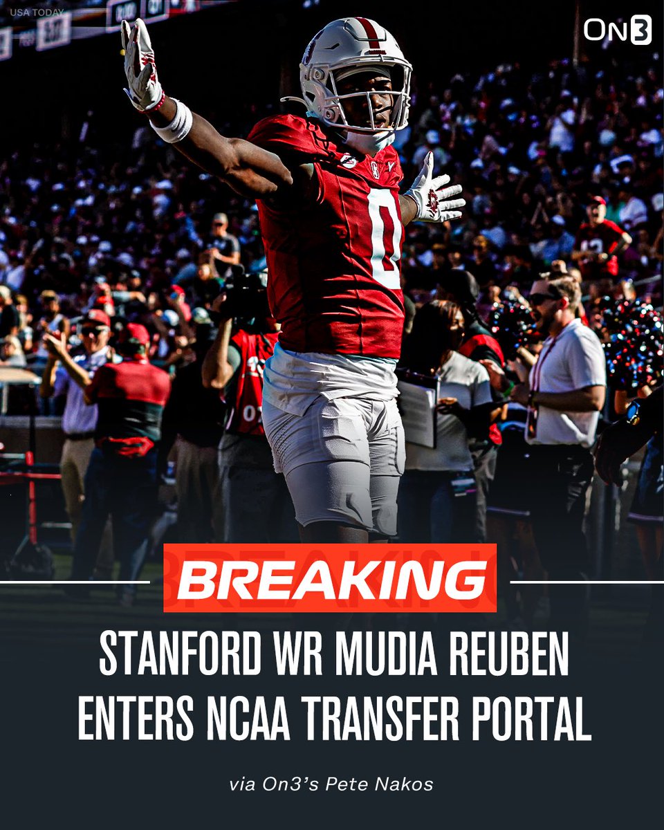 Transfer Portal (@transferportal_) on Twitter photo NEW: Stanford WR Media Reuben has entered the NCAA Transfer Portal, <a href="/PeteNakos_/">Pete Nakos</a> reports.
on3.com/transfer-porta… NEW: Stanford WR Media Reuben has entered the NCAA Transfer Portal, <a href="/PeteNakos_/">Pete Nakos</a> reports.
on3.com/transfer-porta…
