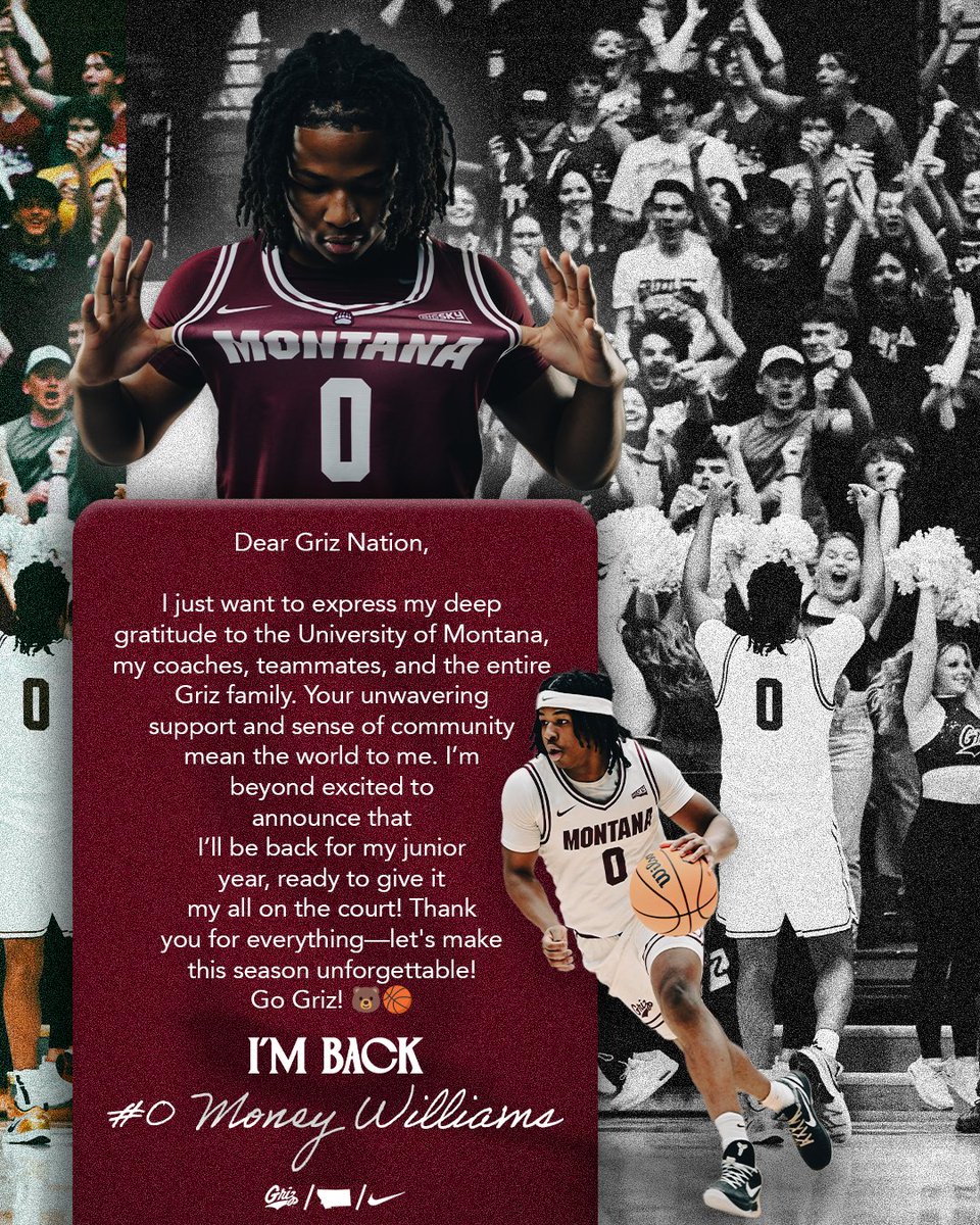 A message from Money Williams... 

#GrizHoops | #GoGriz