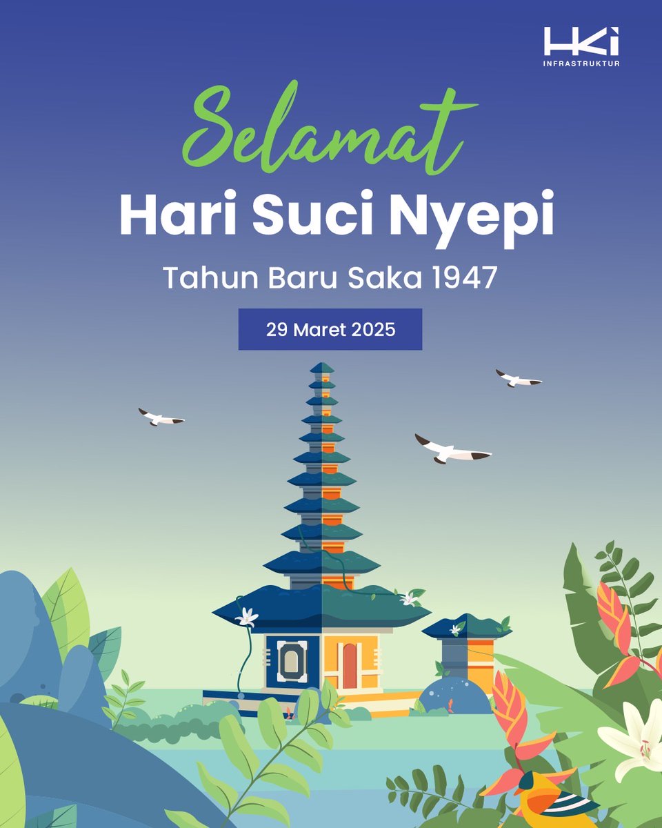 hkinfrastruktur's tweet photo. Selamat hari suci Nyepi tahun baru saka 1947 #LeanBuddies!

Seperti jalan tol yang menghubungkan berbagai tempat, semoga momen Nyepi dapat menghubungkan kita pada perjalanan batin menuju ketenangan dan kedamaian✨

#HariRayaNyepi #Nyepi1947Saka #HKInfrastruktur #BangunKemudahan #BreakTheImpossible