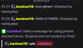 en vrai je poste souvent que du positif ici mais y'a tellement de fou aussi, j'arrive à faire la part des choses  mais voici un petit échantillon juste en un stream de 2 heures  (être une fille sur la scène lol sadge)