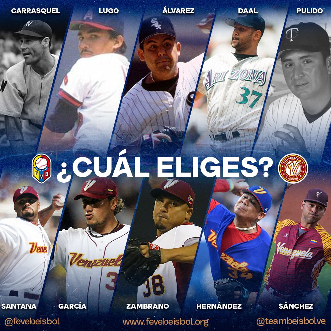 Team Beisbol Venezuela (@teambeisbolve) on Twitter photo #WBC2026
A un año del <a href="/WBCBaseball/">World Baseball Classic</a> queremos saber tu opinión, en la fila de arriba, jugadores históricos que nunca tuvieron la oportunidad de jugar el #WBC y en la de abajo, de los mejores que han participado.
¿A quien eliges de cada fila?
#AbrazaTuBandera
#LaQueNosVuelveLocos #WBC2026
A un año del <a href="/WBCBaseball/">World Baseball Classic</a> queremos saber tu opinión, en la fila de arriba, jugadores históricos que nunca tuvieron la oportunidad de jugar el #WBC y en la de abajo, de los mejores que han participado.
¿A quien eliges de cada fila?
#AbrazaTuBandera
#LaQueNosVuelveLocos