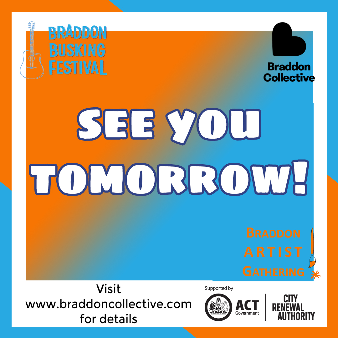 The #Braddon #Busking Festival and Artist Gathering kicks off tomorrow 9am! Are you excited? We're excited!

Details: bit.ly/BraddonBF

 😃😃😃😃😃😍❤🎼🎼🎹🥁🎸🎸🎺🎺🎻🎻🎤🎤🎨🎨🎨🎨👨‍🎨👨‍🎨👩‍🎨👩‍🎨👩‍🎨👨🏾‍🎨👨🏾‍🎨👩🏿‍🎨👩🏽‍🎨👩🏽‍🎨

#BraddonBF #music #art #cbr #cbrevents