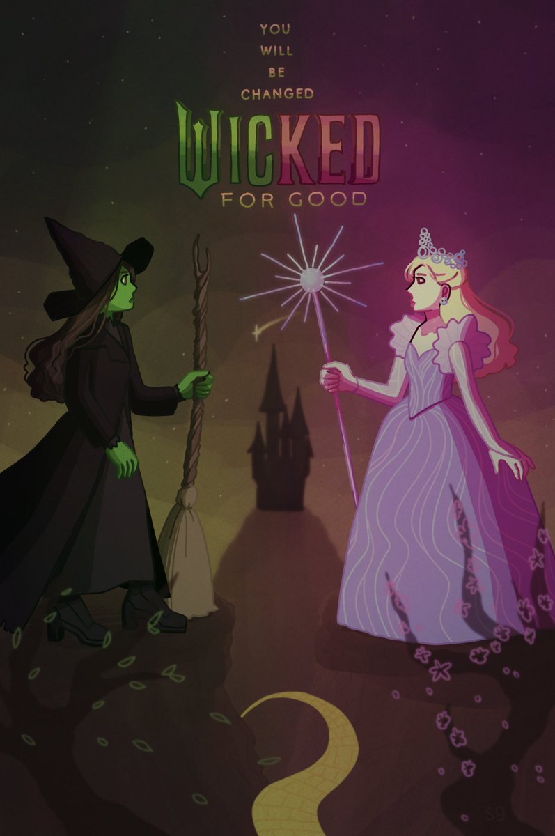 thespookytoad's tweet image. tbh i don’t love the new poster so i made my own ofc #wicked #wickedforgood #gelphie