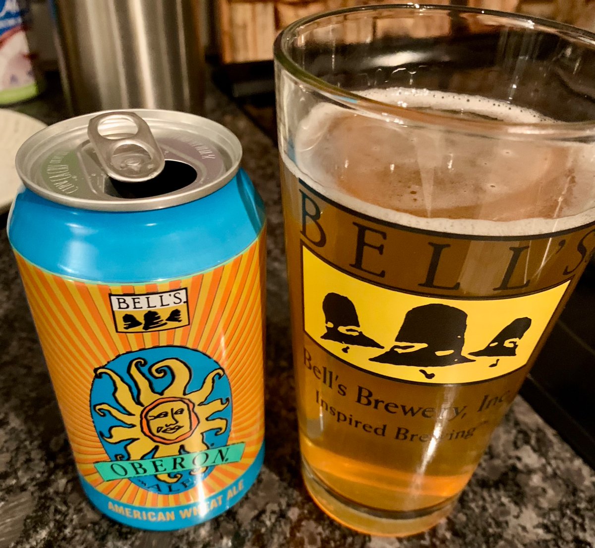 Didn’t need to go to Greenland or Canada to get this 🍺 🍊. Ready for some <a href="/umichbball/">Michigan Men's Basketball</a> with my <a href="/BellsBrewery/">Bell's Brewery</a> Oberon! #GoBlue
