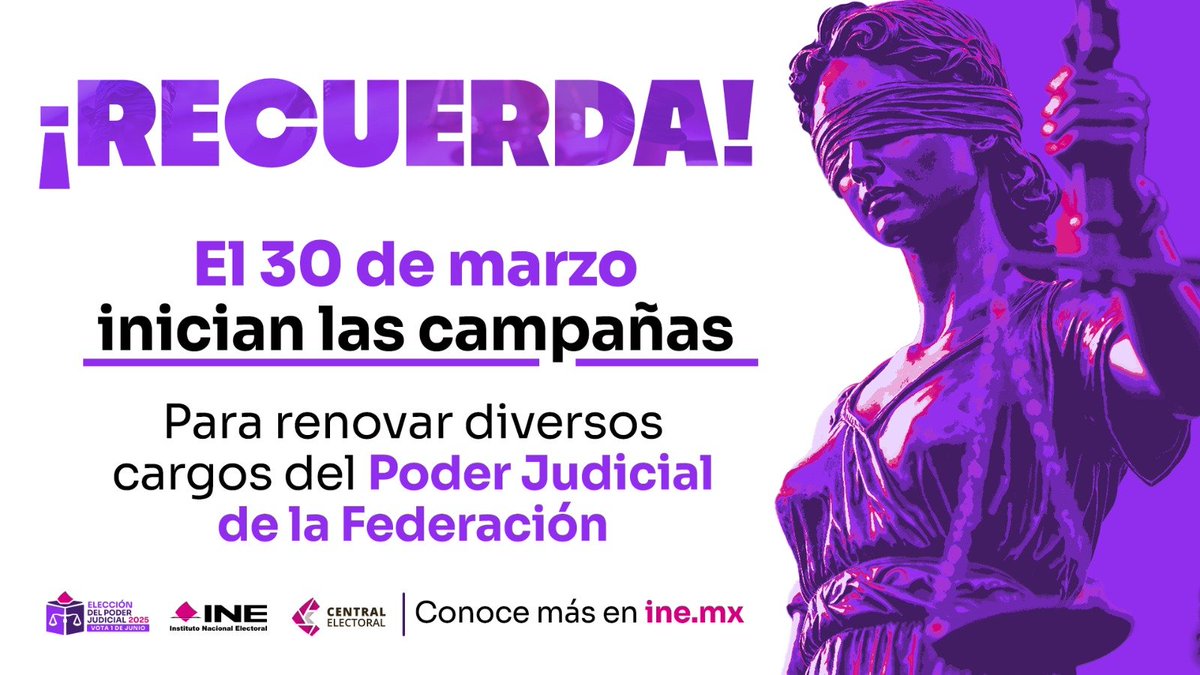 Ya casi empiezan las campañas para la #ElecciónJudicial y el INE contará con un sitio donde podrás consultar la trayectoria y propuestas de las candidaturas. Conóceles #VotaPoderJudicial2025mx