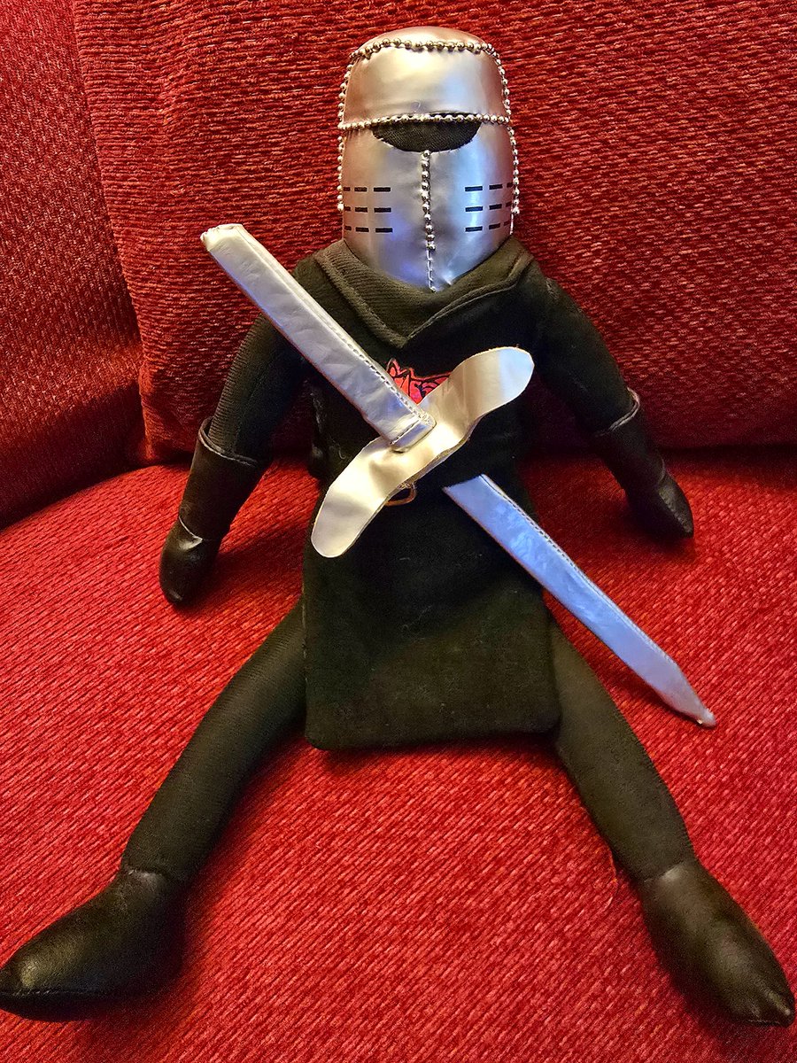 WasabiBubby's tweet image. Pulled out my Black Knight plush! Hopefully he keeps all his limbs throughout the watch party! 😆 
#FFBMovieNight #MontyPythonAndTheHolyGrail