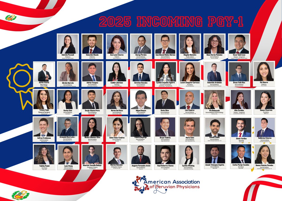 American Association of Peruvian Physicians (AAPP) (@aapphealth) on Twitter photo Congratulations to the #PeruvianPhysicians who Matched!
Your dedication, perseverance & passion in the journey to become a physician in the US inspires many & we celebrate this achievement with u
Wishing u all the success in this new chapter of your careers #Match2025 <a href="/AAPPHealth/">American Association of Peruvian Physicians (AAPP)</a> Congratulations to the #PeruvianPhysicians who Matched!
Your dedication, perseverance & passion in the journey to become a physician in the US inspires many & we celebrate this achievement with u
Wishing u all the success in this new chapter of your careers #Match2025 <a href="/AAPPHealth/">American Association of Peruvian Physicians (AAPP)</a>