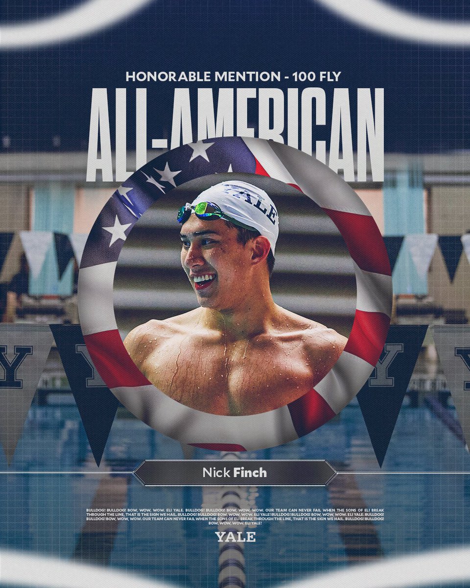 An outstanding start to his collegiate career..

Nick Finch becomes the first Yale first-year since 2015 to earn Honorable Mention All-American honors after an 11th place finish in the 100 Fly!👏

#ThisIsYale