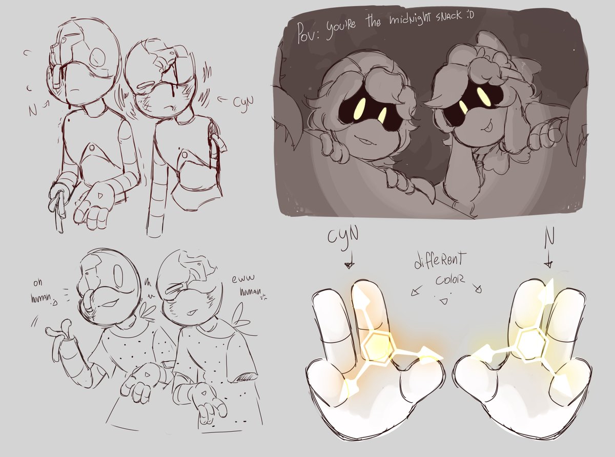 Sachewithcoffe's tweet image. -some doodles Idk xd 💛💀💛

#murderdrones #murderdronesAu