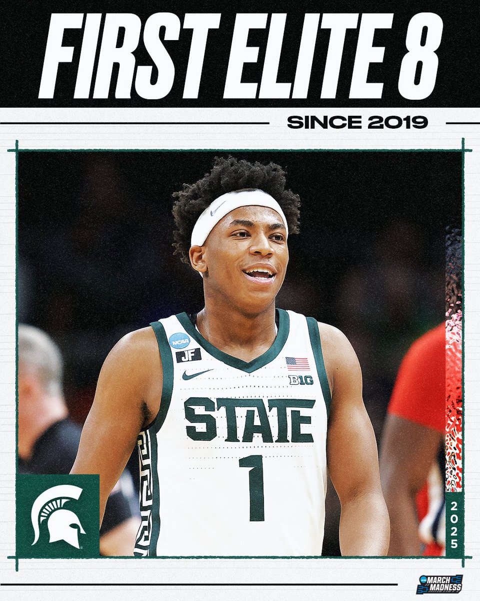 NCAA March Madness (@marchmadnessmbb) on Twitter photo Michigan State is BACK in the Elite 8 👏
#MarchMadness <a href="/MSU_Basketball/">Michigan State Men's Basketball</a> Michigan State is BACK in the Elite 8 👏
#MarchMadness <a href="/MSU_Basketball/">Michigan State Men's Basketball</a>