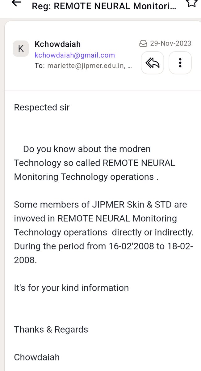 KChowdaiah's tweet image. #RemoteNeuralMonitoring
Technology
#HumanComputerinterface Interaction technology or ₹Secret #MindControltechnology @OfficialJipmer @JipmerRDA @PMOIndia @rashtrapatibhvn @PTI_News @NITIAayog @adgpi @rajnathsingh @narendramodi @ncbn @NCRBHQ
Jai Hind