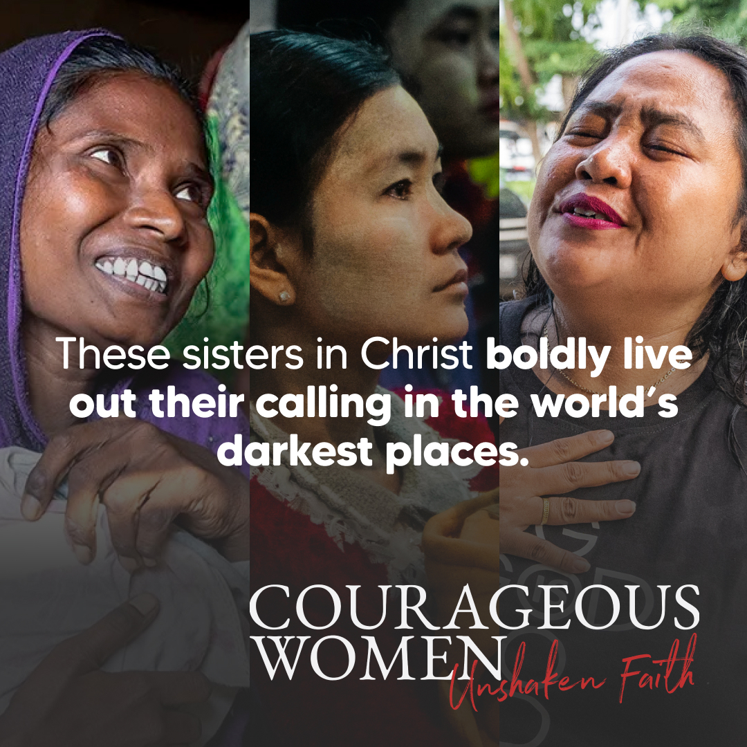 Challenged in front of her entire village, Tida was asked, “Are you Muslim, Hindu, Buddhist, or Christian?” With the Lord’s guidance, she boldly responded, “I serve the Living God.”

Have these sisters’ stories inspired you?

Be sure to read them here: unbouncepages.com/unshakenfaith/