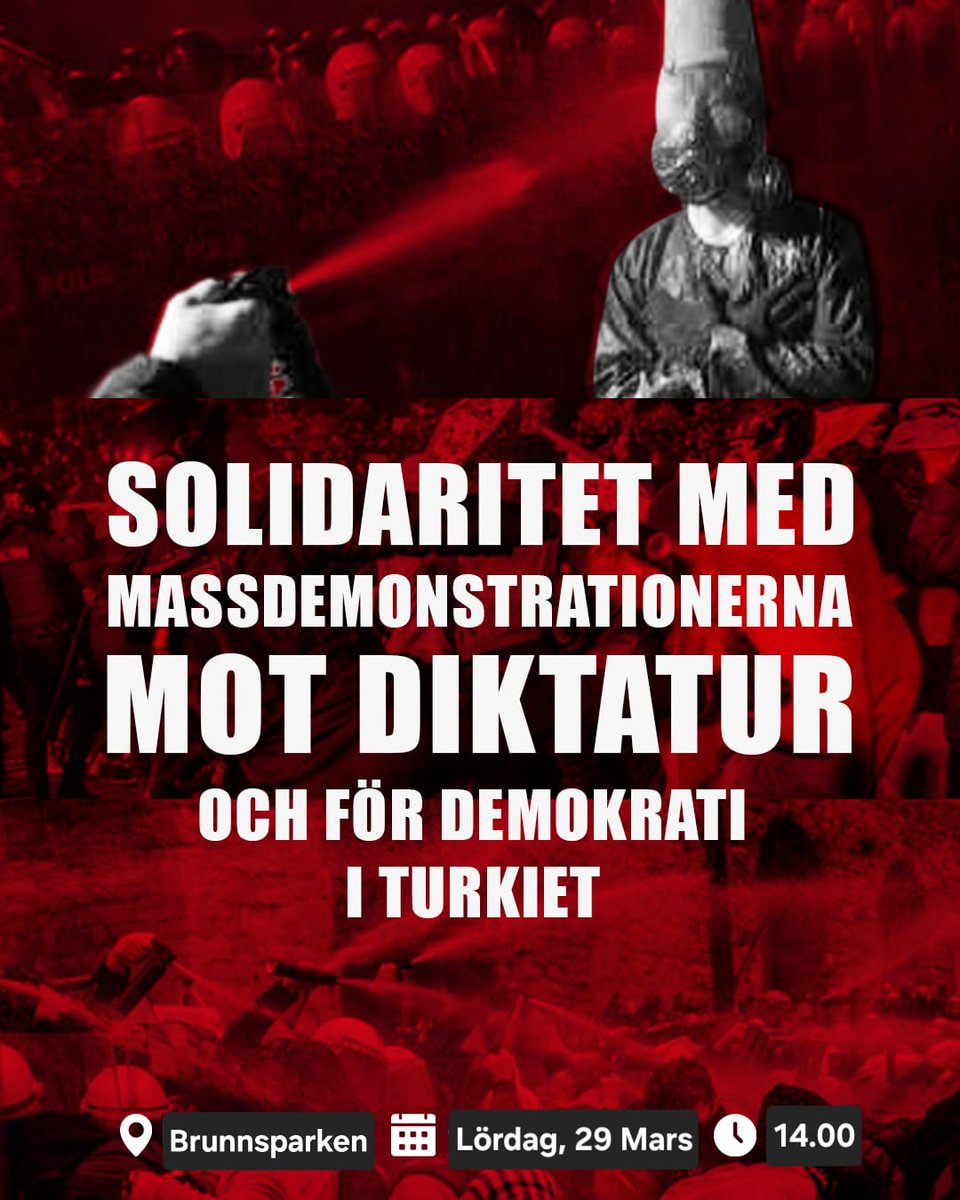 Trots Erdoğan-regimens attacker med tvångsförvaltare står vi tillsammans med miljontals modiga och vackra människor som kämpar för demokrati, rättvisa och frihet. Vi samlas på lördag den 29:e kl. 14:00 i Brunnsparken i Göteborg för att göra våra röster hörda!

#göteborg